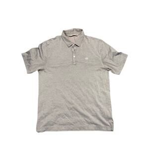 Travis Mathew Polo Shirt Men Large Gray Performance Golf Short Sleeve